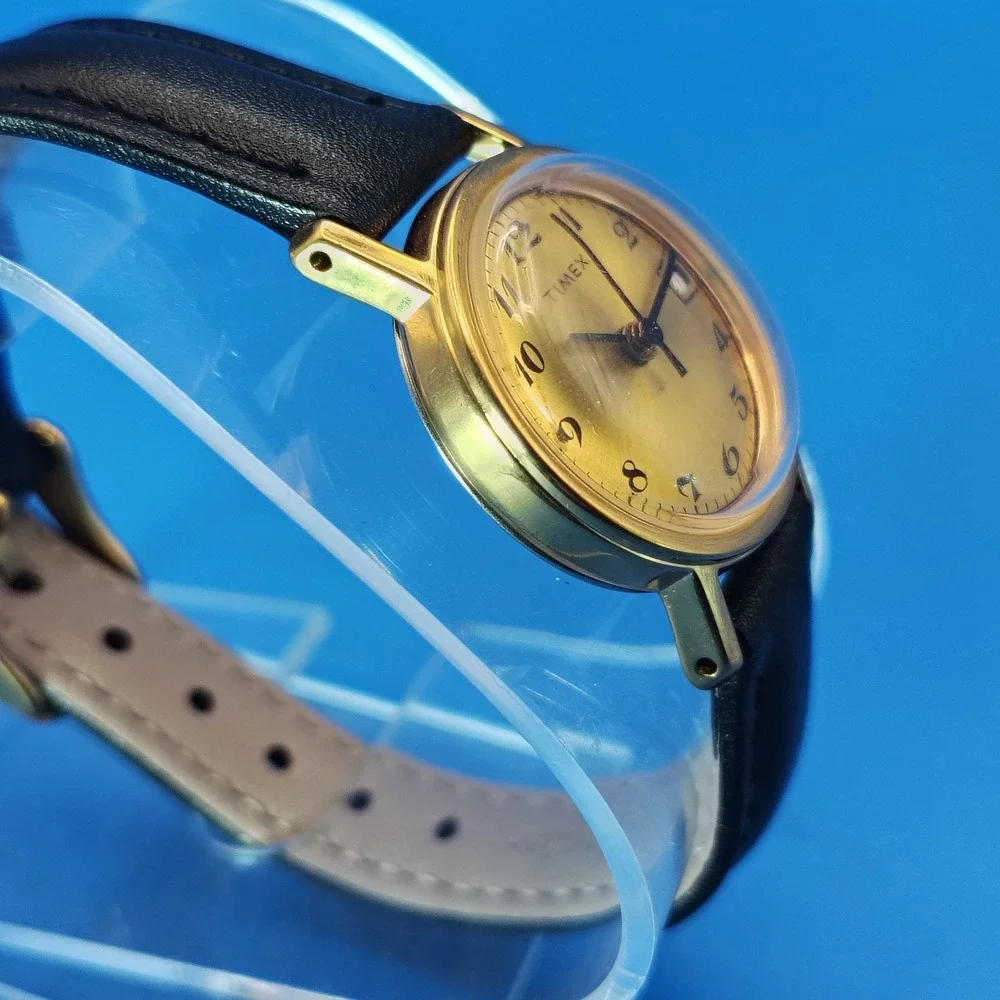 Vintage 1981 Timex Date Sunburst 30mm Women's Mechanical Wind Watch Restored